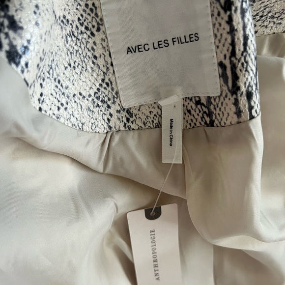 Anthropology Avec Les Filles snake print faux leather trench coat - Picture 10 of 16